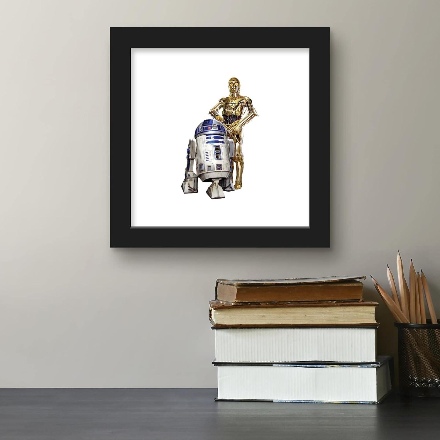 Gallery Pops Star Wars: Saga - R2-D2 and C-3PO Wall Art, Black Framed Version, 12" x 12"