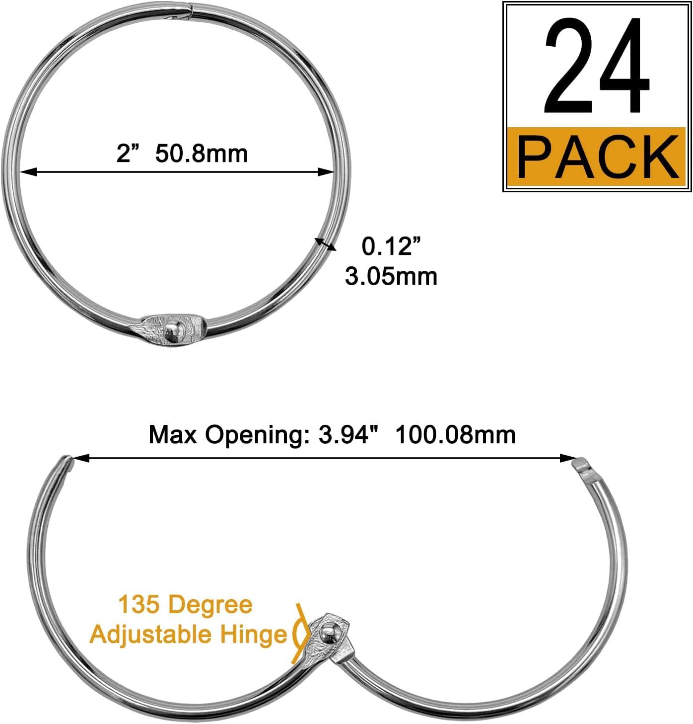 Silver Metal Rustproof Shower Curtain Rings Set of 24