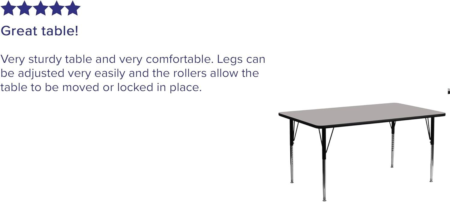 Goddard 24''W x 48''L Rectangular HP Laminate Activity Table - Adjustable Legs