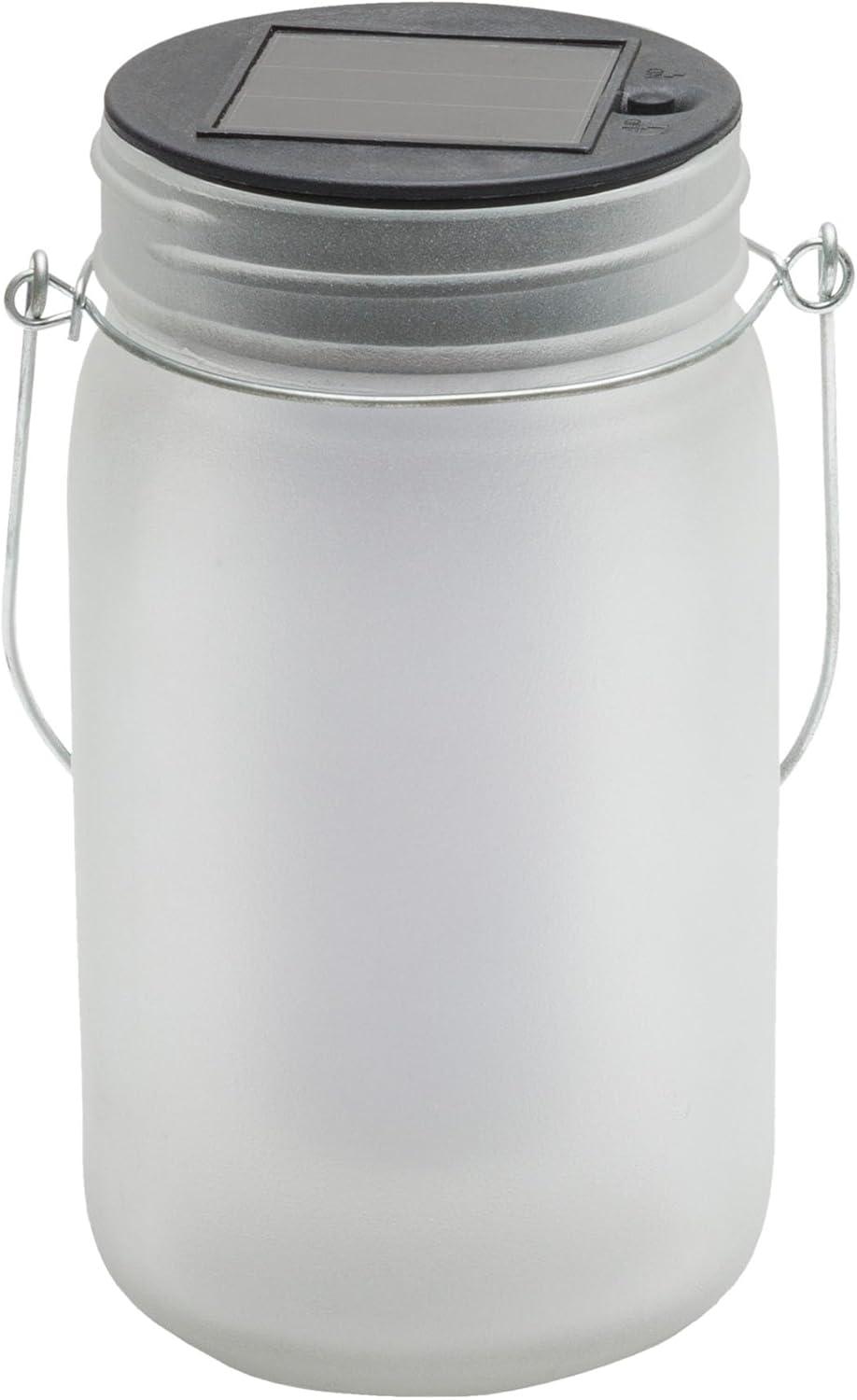 Clear Solar Powered LED Pathway Lantern Jars, Set of 2