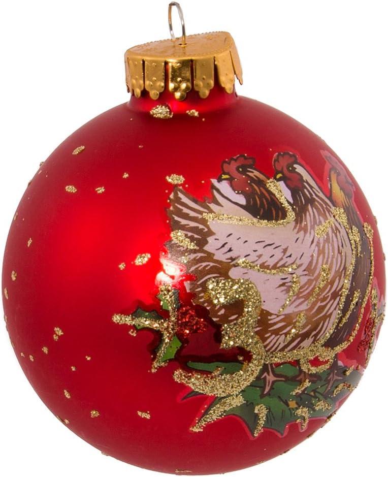 Kurt Adler 12 Piece 12 Days of Christmas Decorative Glass Ball Ornament Set