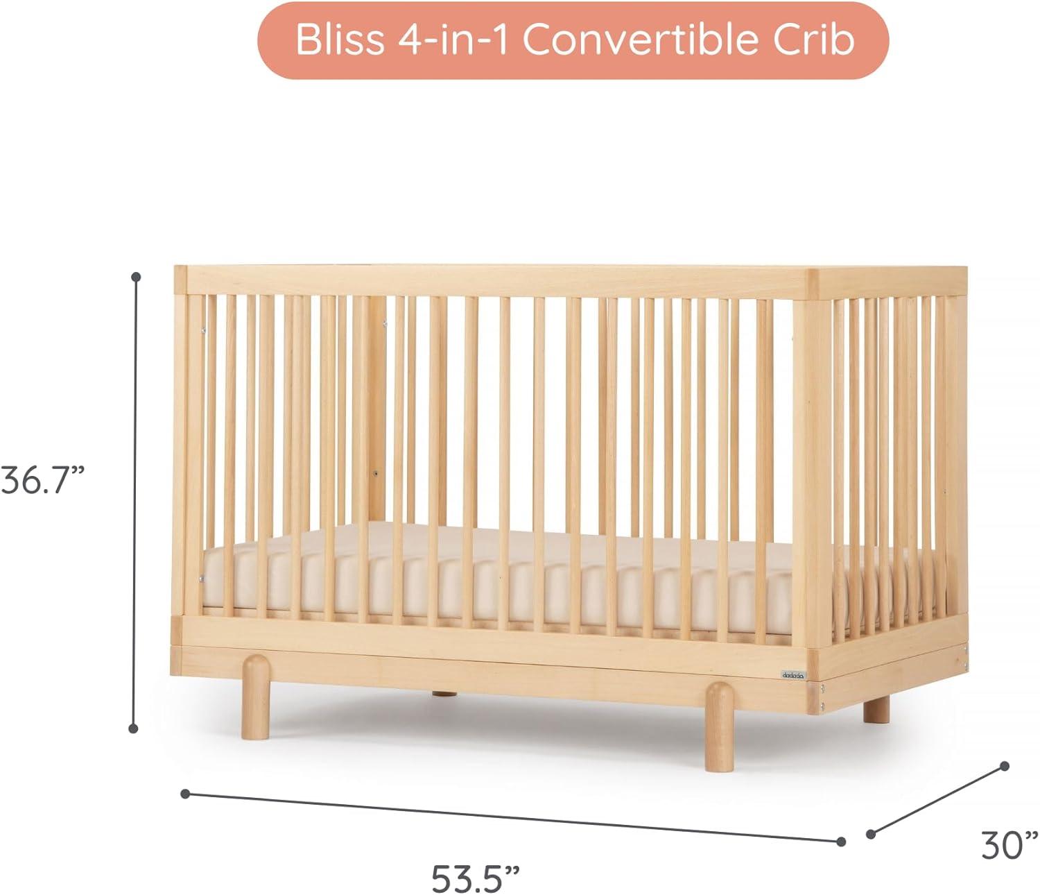 dadada baby Bliss 4-in-1 Convertible Crib to Toddler Bed