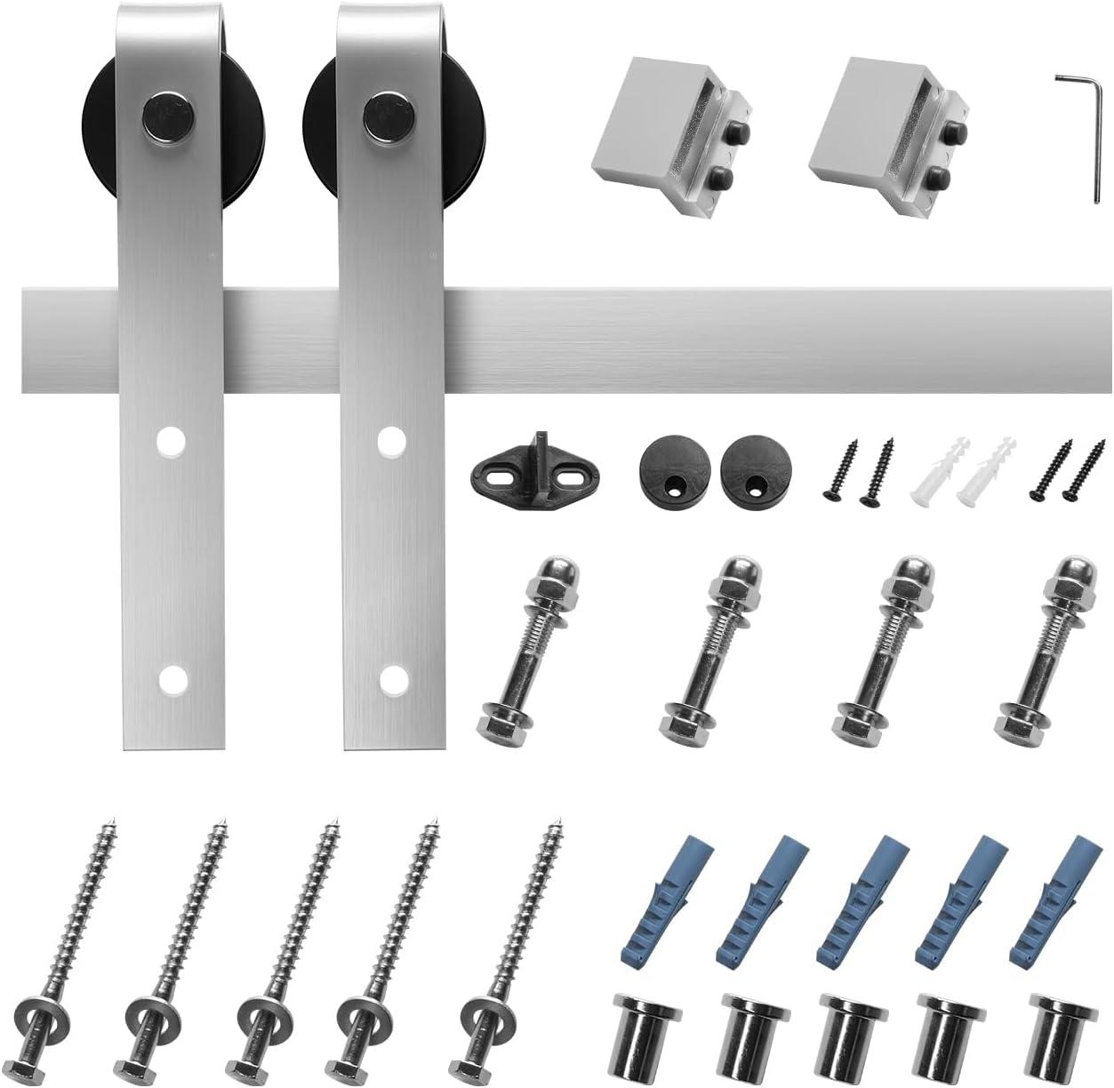 VEVOR Black Steel Single Door Barn Door Hardware Kit Standard Single