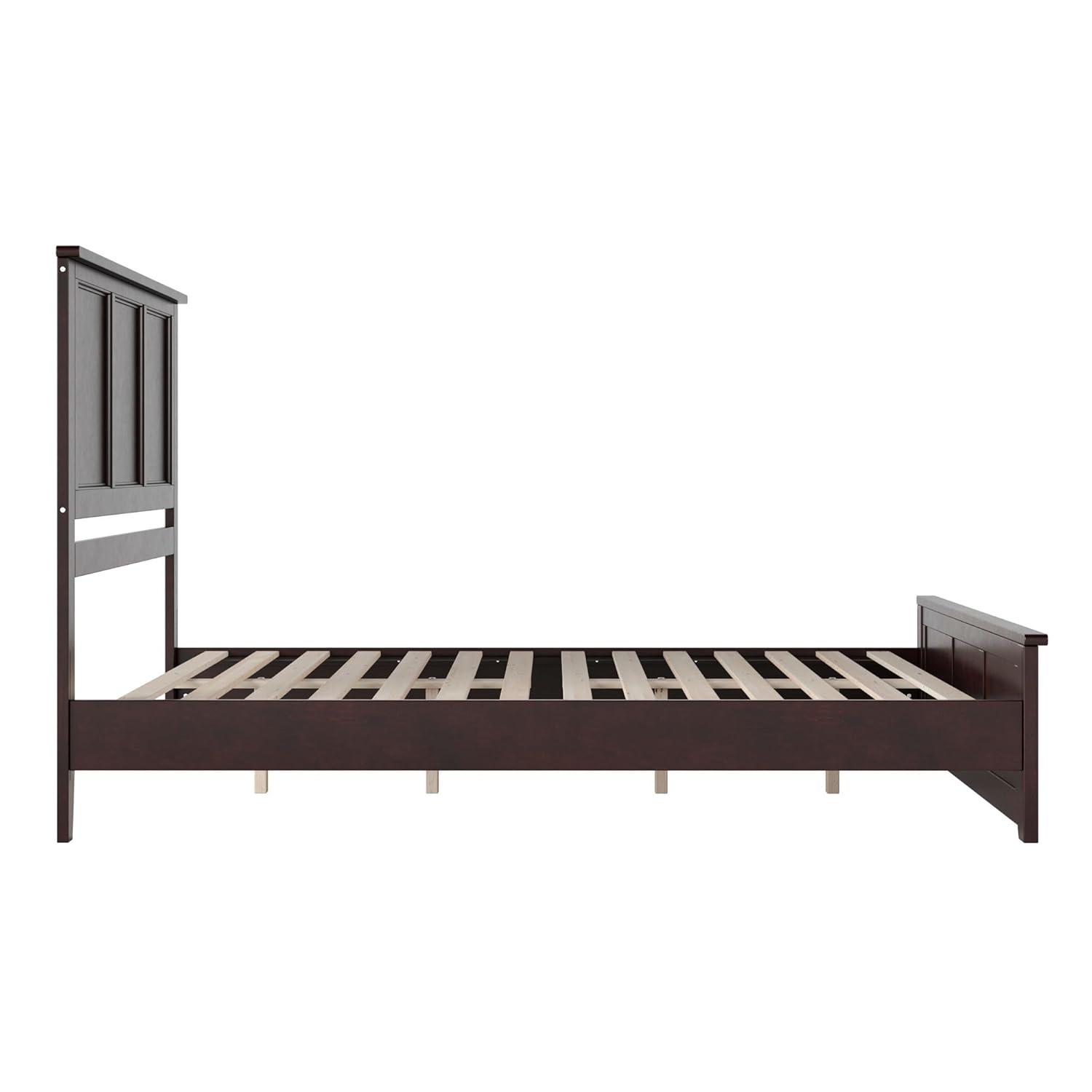 AFI Charlotte Queen Solid Wood Low Profile Platform Bed with Matching Footboard, Espresso