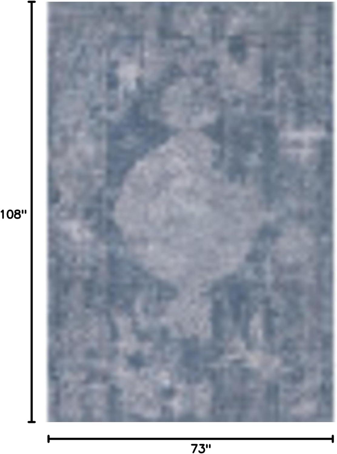 Unique Loom Portland Collection Area Rug - Woodburn (6' 1" x 9' Rectangle Blue/Ivory)