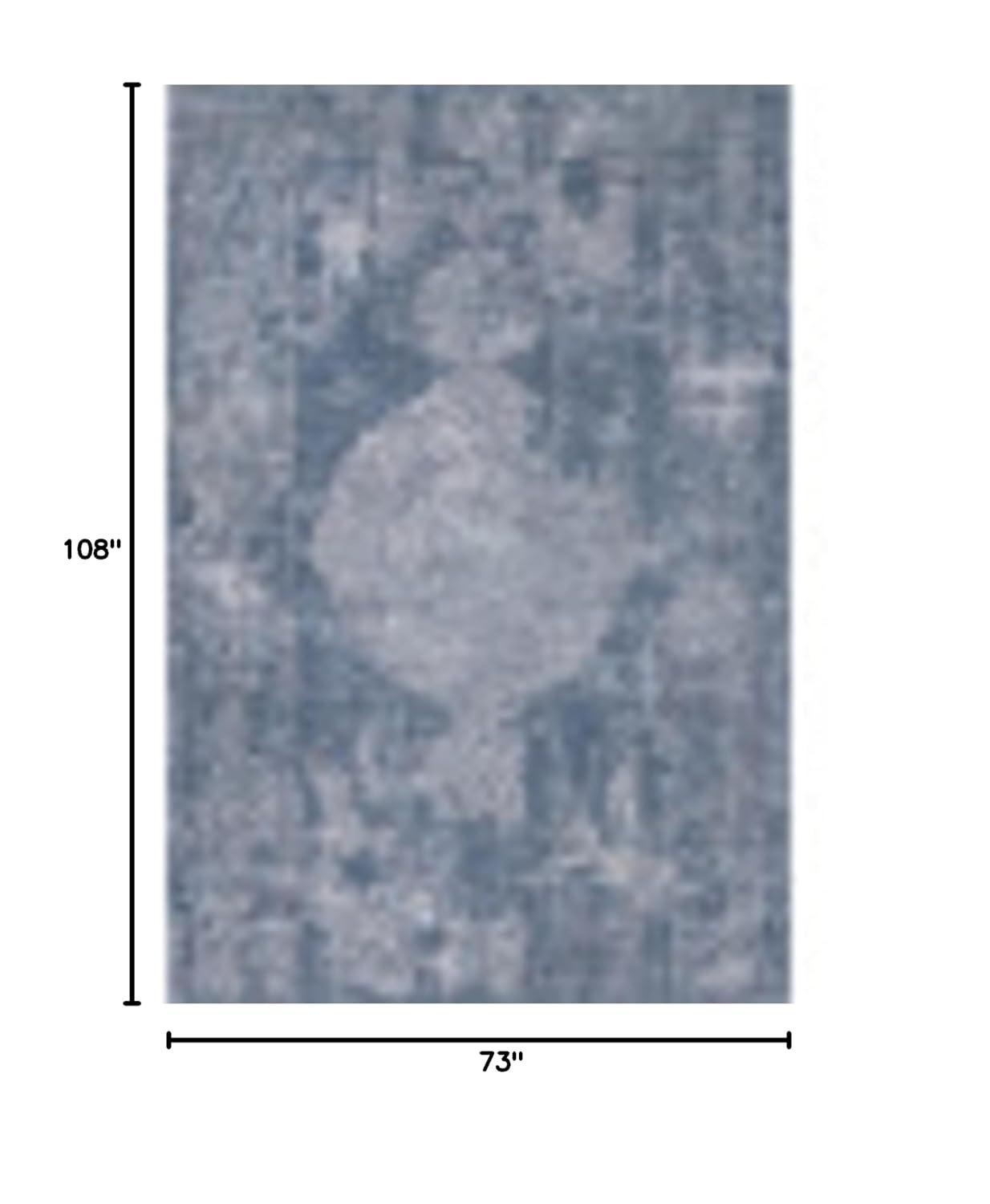 Unique Loom Portland Collection Area Rug - Woodburn (6' 1" x 9' Rectangle Blue/Ivory)