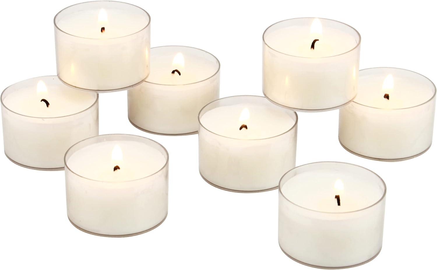 White Palm Wax Unscented Tealight Candles, 48-Pack