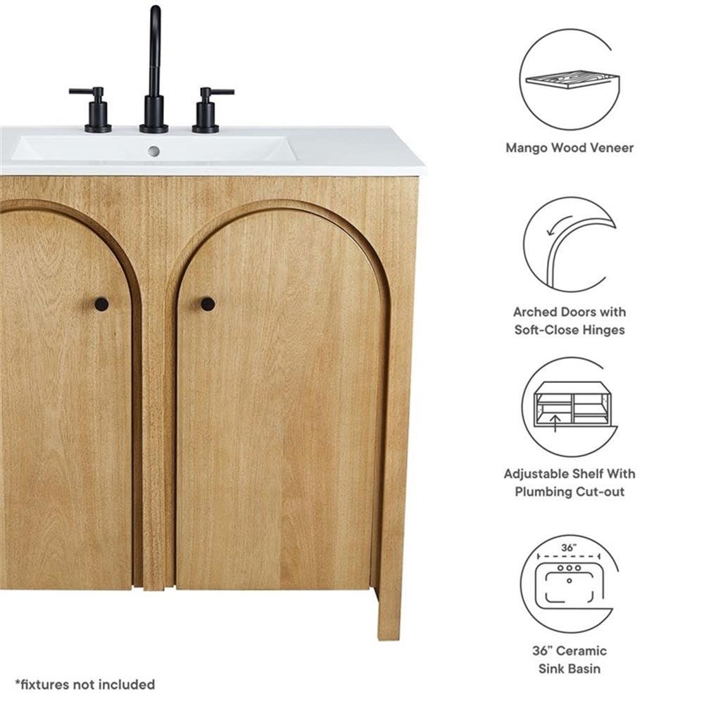 Modway Modway Appia 36'' Single Bathroom Vanity with Ceramic Top