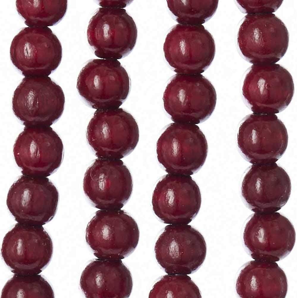 Kurt Adler Wooden Burgundy Bead Garland