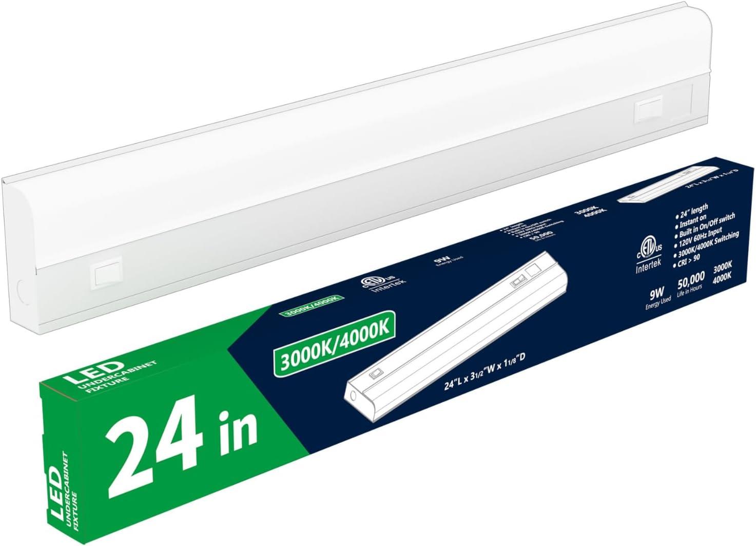 24-Inch Dimmable LED Under Cabinet Light in White