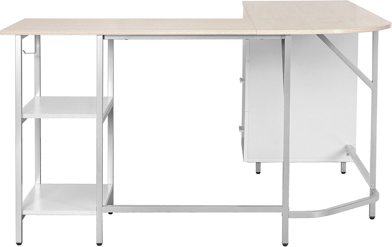 L Shape Home Office Two-Tone Desk with Storage - Techni Mobili