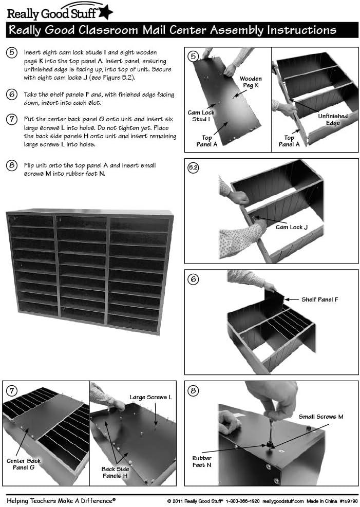 Black Melamine 27-Slot Classroom Mail Center Organizer