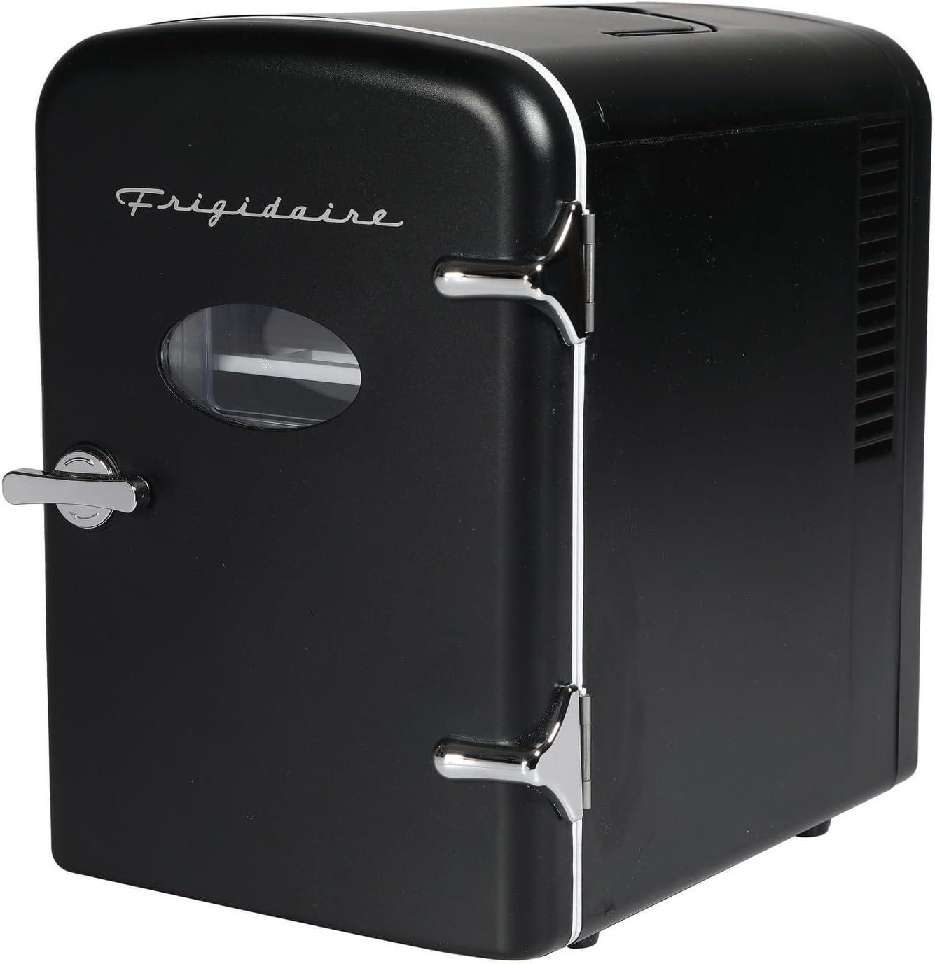 Frigidaire, 6 Can/4L Mini Personal Retro Fridge Cooler, EFMIS229, Black
