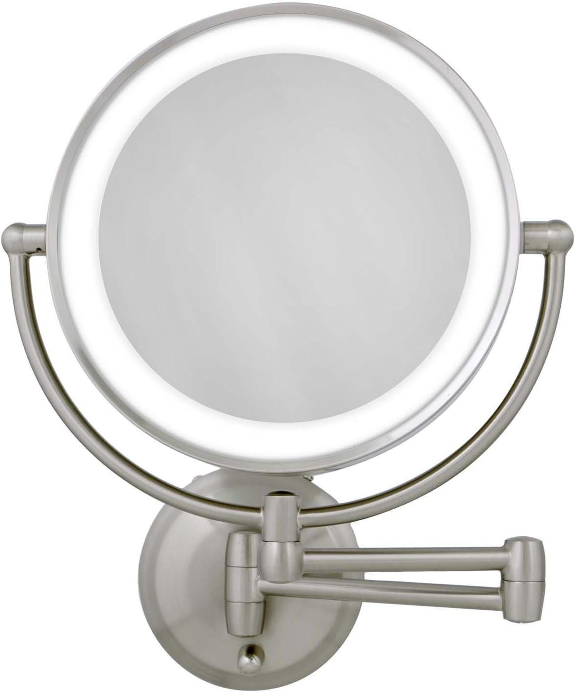 11" Round LED Wall Mount Powered by Battery or Adaptor Makeup Mirror - Zadro