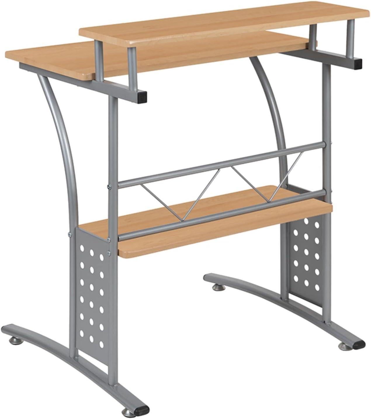 Flash Furniture Computer Desk with Top and Lower Storage Shelves