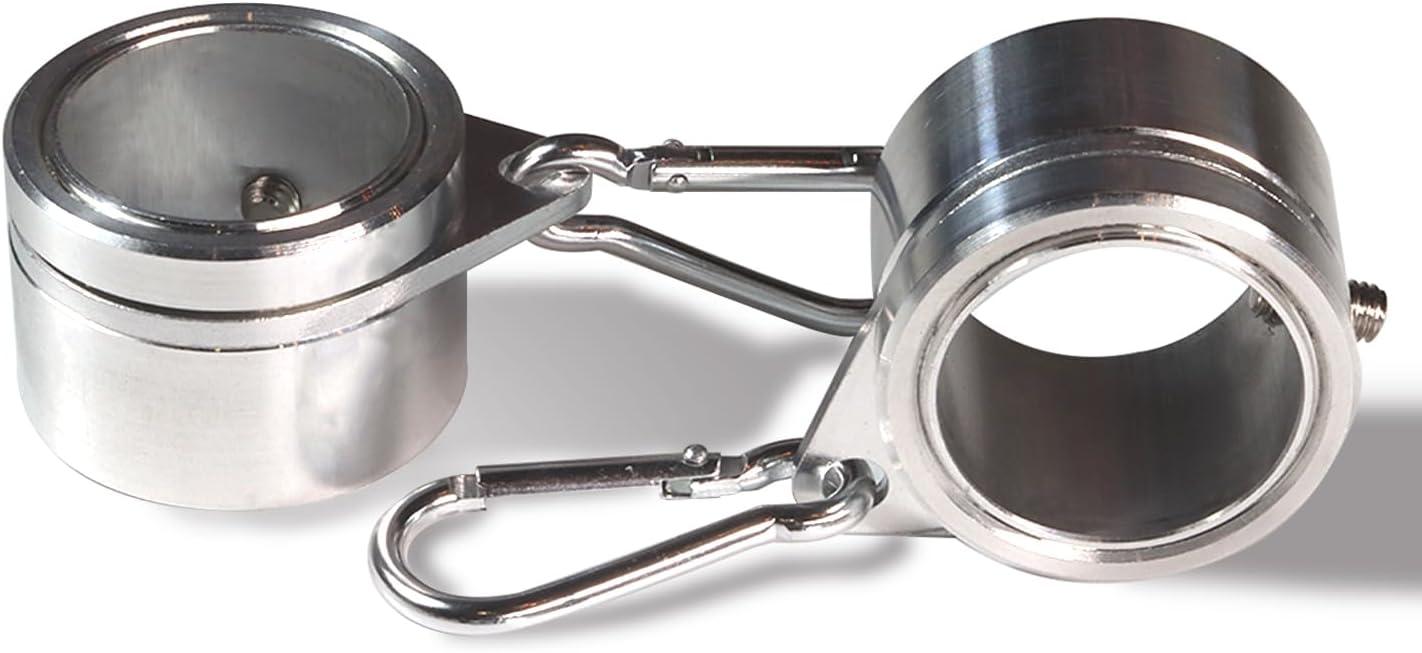 Silver Aluminum 1 Inch Flagpole Mounting Rings with Carabiners