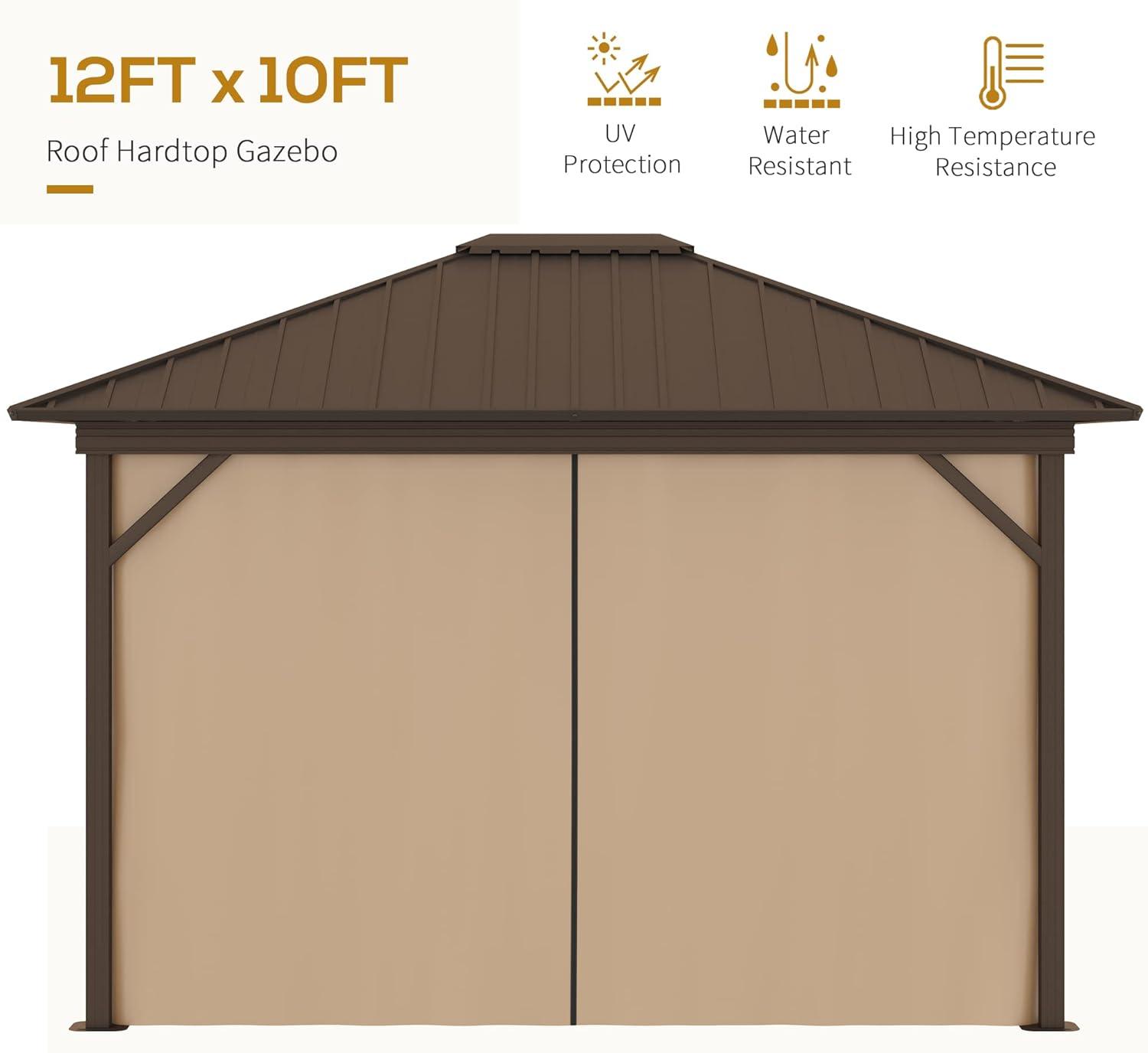 Outsunny 8.9' x 11.9' Hardtop Screened Gazebo