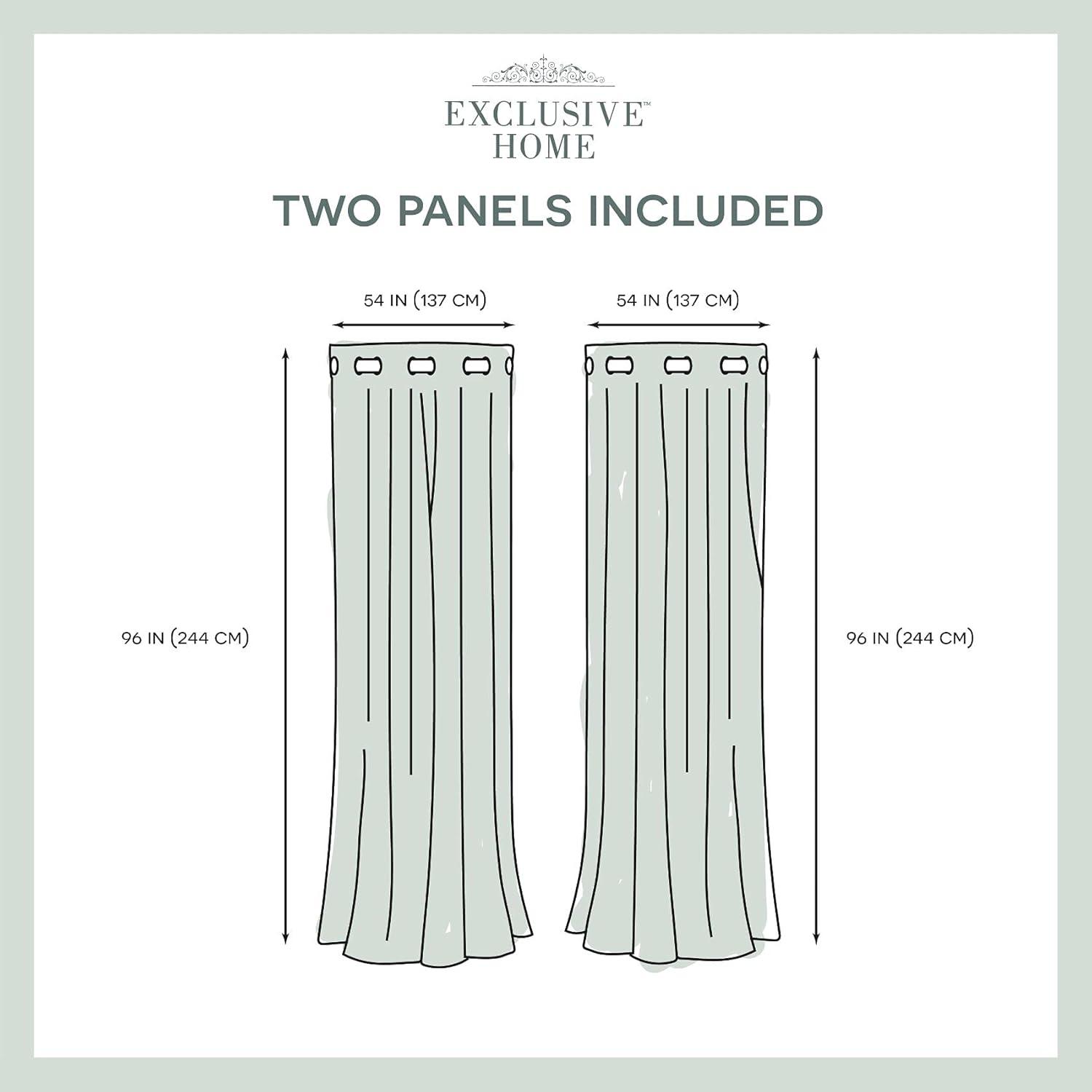 Set of 2 Miami Indoor/Outdoor Textured Sheer Grommet Top Window Curtain Panel - Exclusive Home