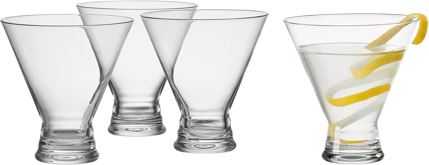 Clear Lead-Free Crystal Stemless Martini Glasses Set of 4