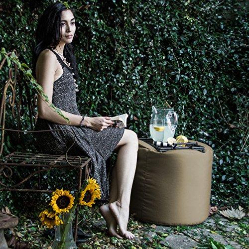 Jaxx Spring Indoor / Outdoor Bean Bag Pouf Ottoman, Navy