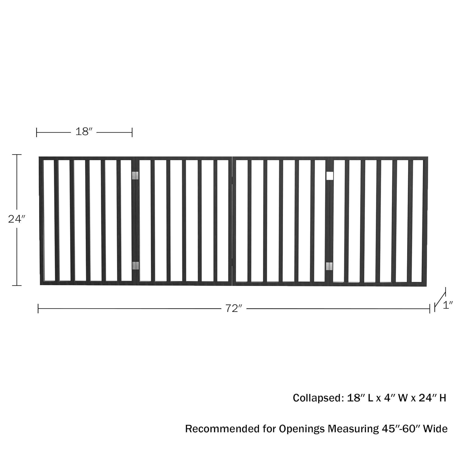 Pet Adobe 4-Panel Indoor Foldable Pet Gate, Black