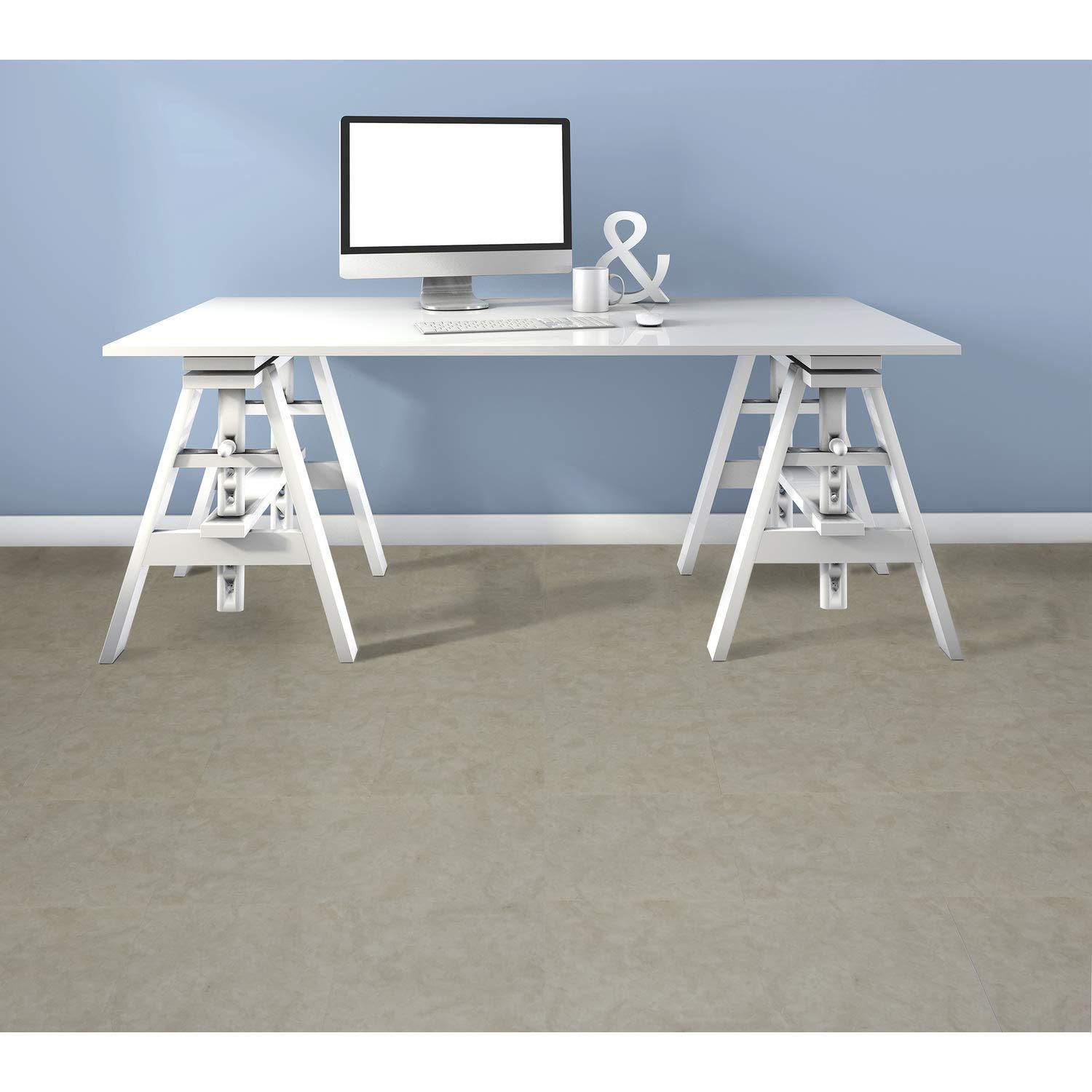 Achim Sterling Self Adhesive Vinyl Floor Tile - 45 Tiles/45 sq. Ft, 12 x 12, Carrera Marble