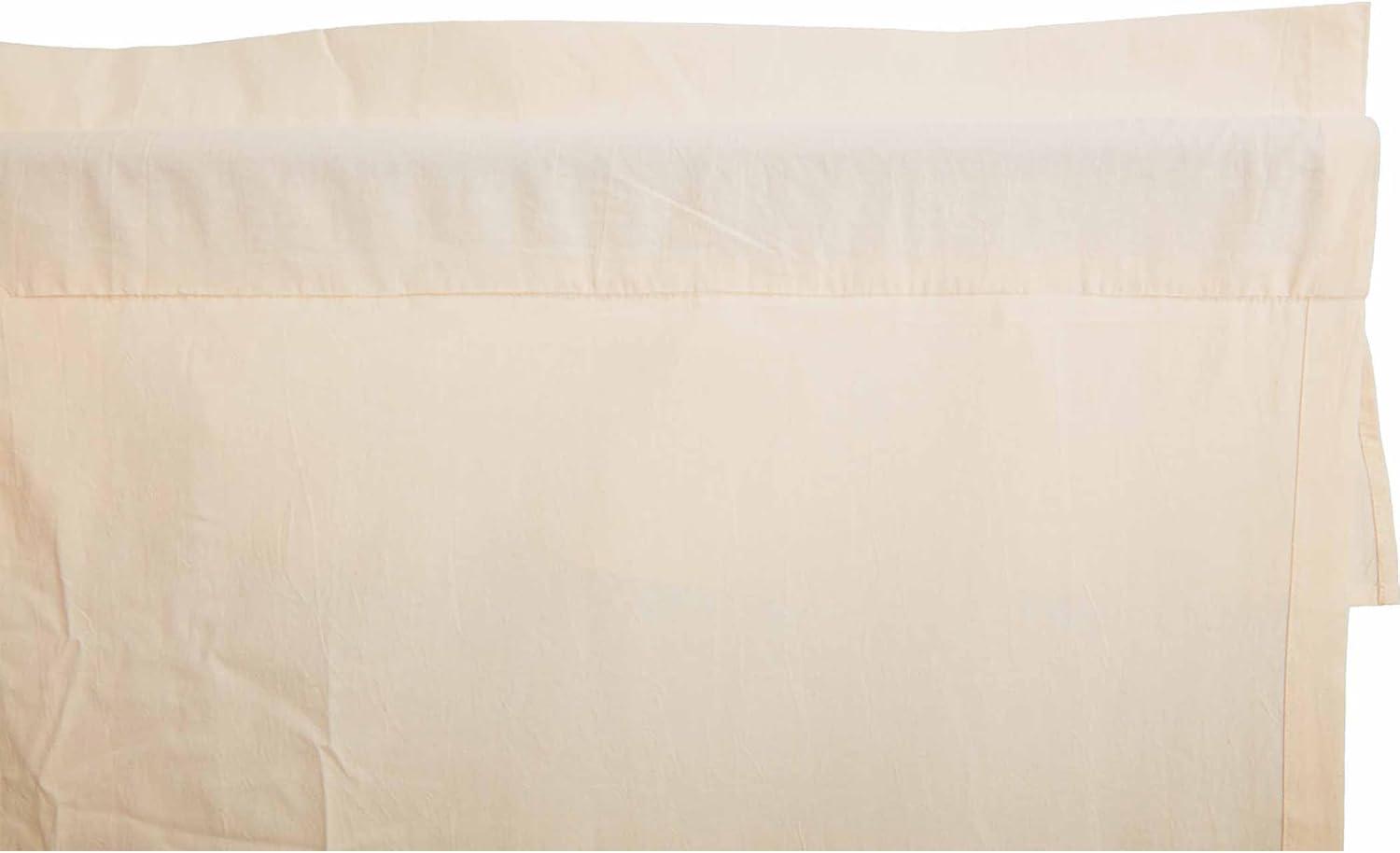 VHC Brands Muslin Ruffled Cortinas de Cocina Estilo Granja de Algodón de Color Sólido con Bolsillo para Barra, Par de Niveles de 36x36, Blanco Crema Natural