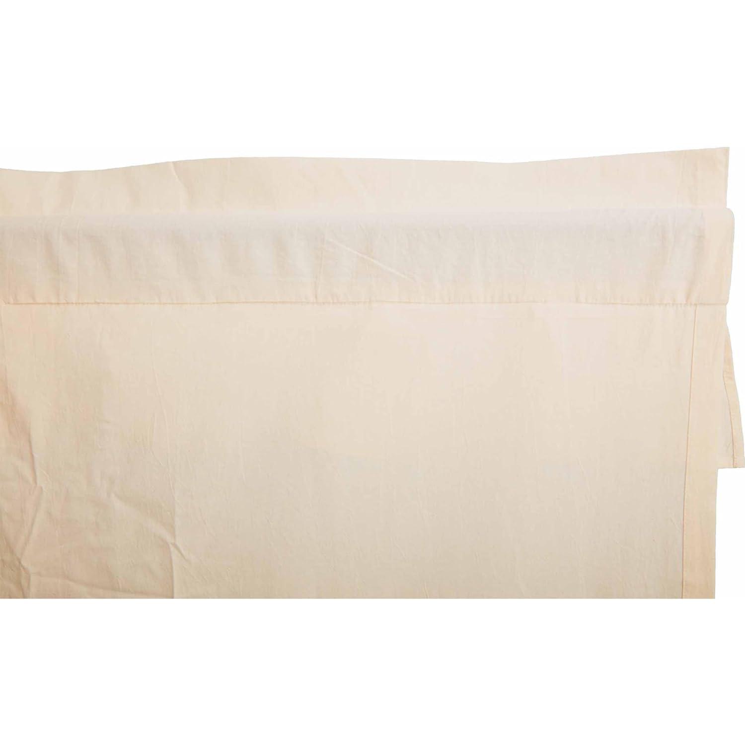 VHC Brands Muslin Ruffled Cortinas de Cocina Estilo Granja de Algodón de Color Sólido con Bolsillo para Barra, Par de Niveles de 36x36, Blanco Crema Natural