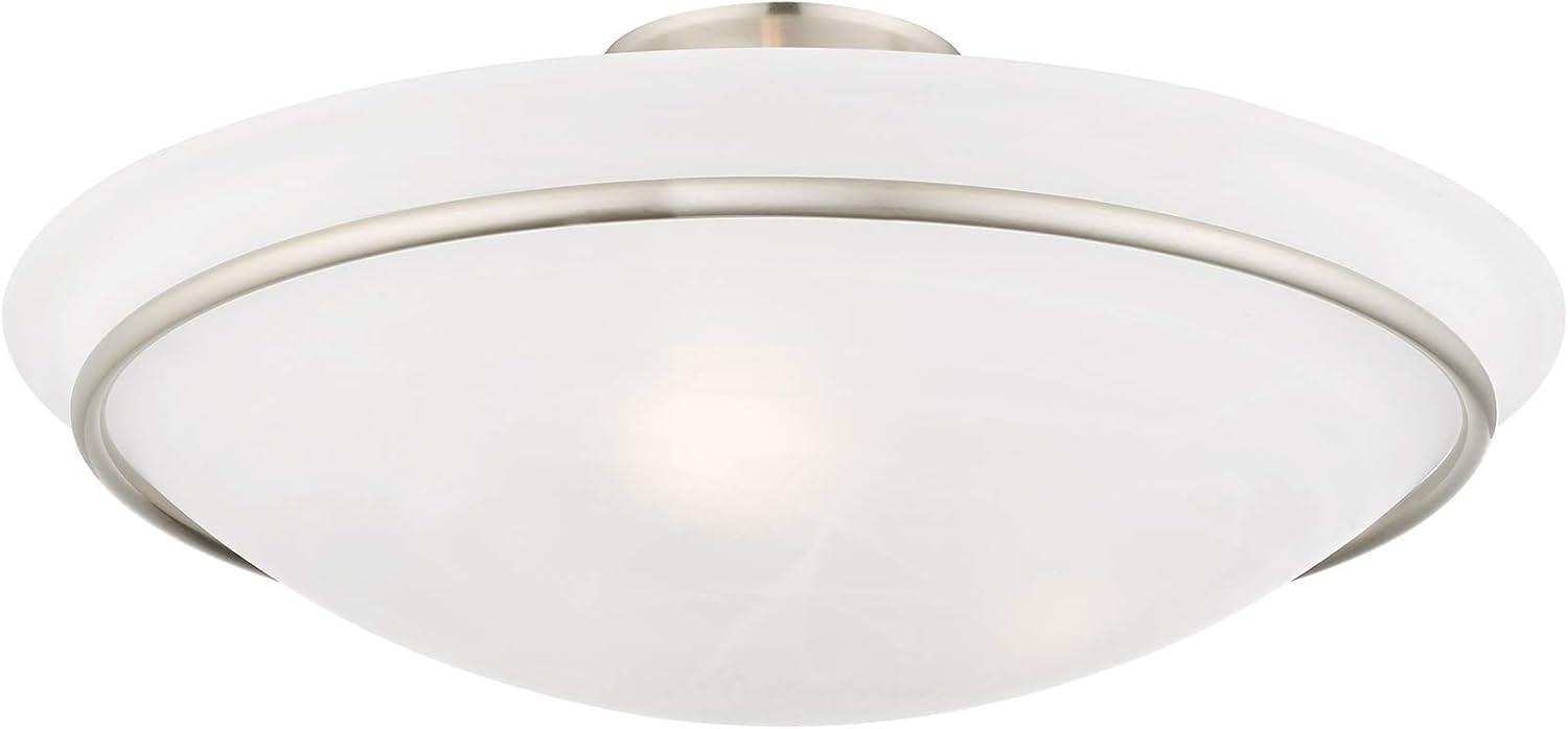 Livex Lighting Newburgh 3 - Light Semi-Flush Mount in  Brushed Nickel