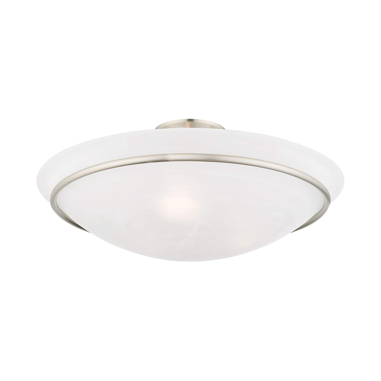 Livex Lighting Newburgh 3 - Light Semi-Flush Mount in  Brushed Nickel