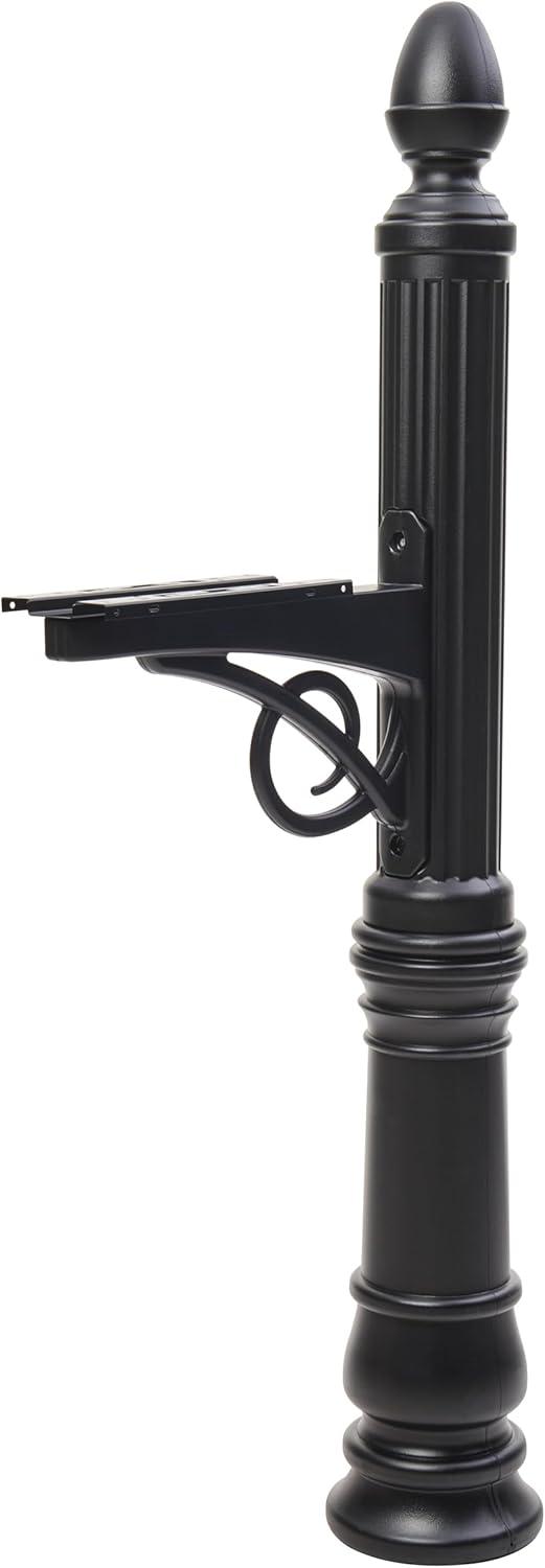 Victorian Black Polycarbonate Decorative Mailbox Post