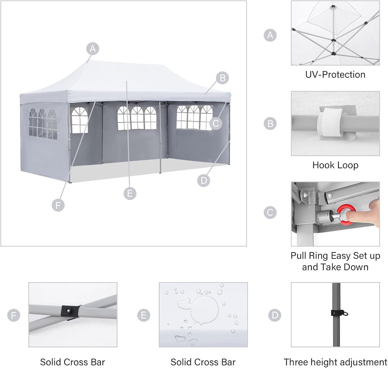 GoDecor 10'x20' Wedding Canopy Tent Gazebo-4 Sides