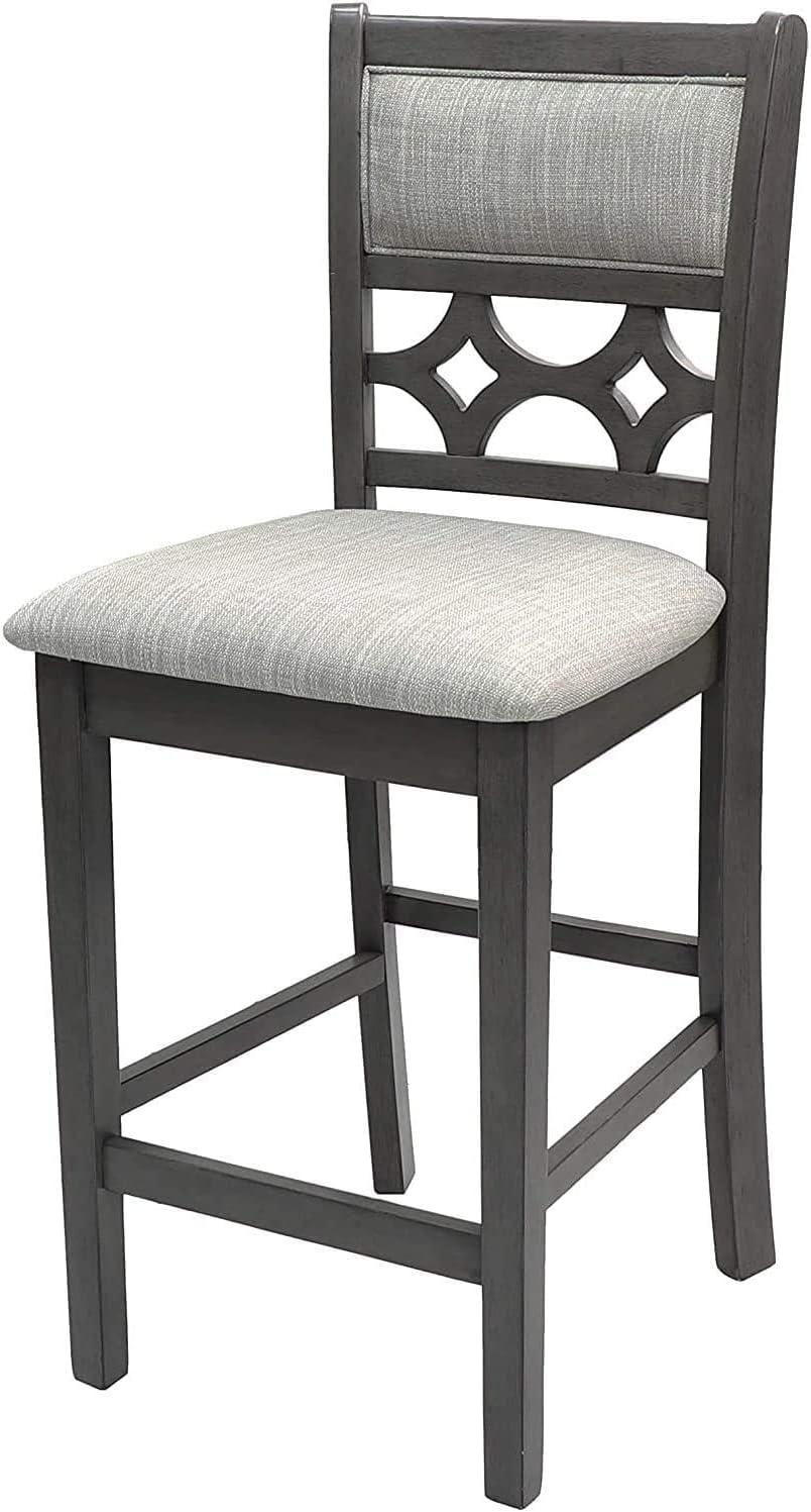 Contemporary 42" Round Gray Dining Set with 4 Padded Chairs