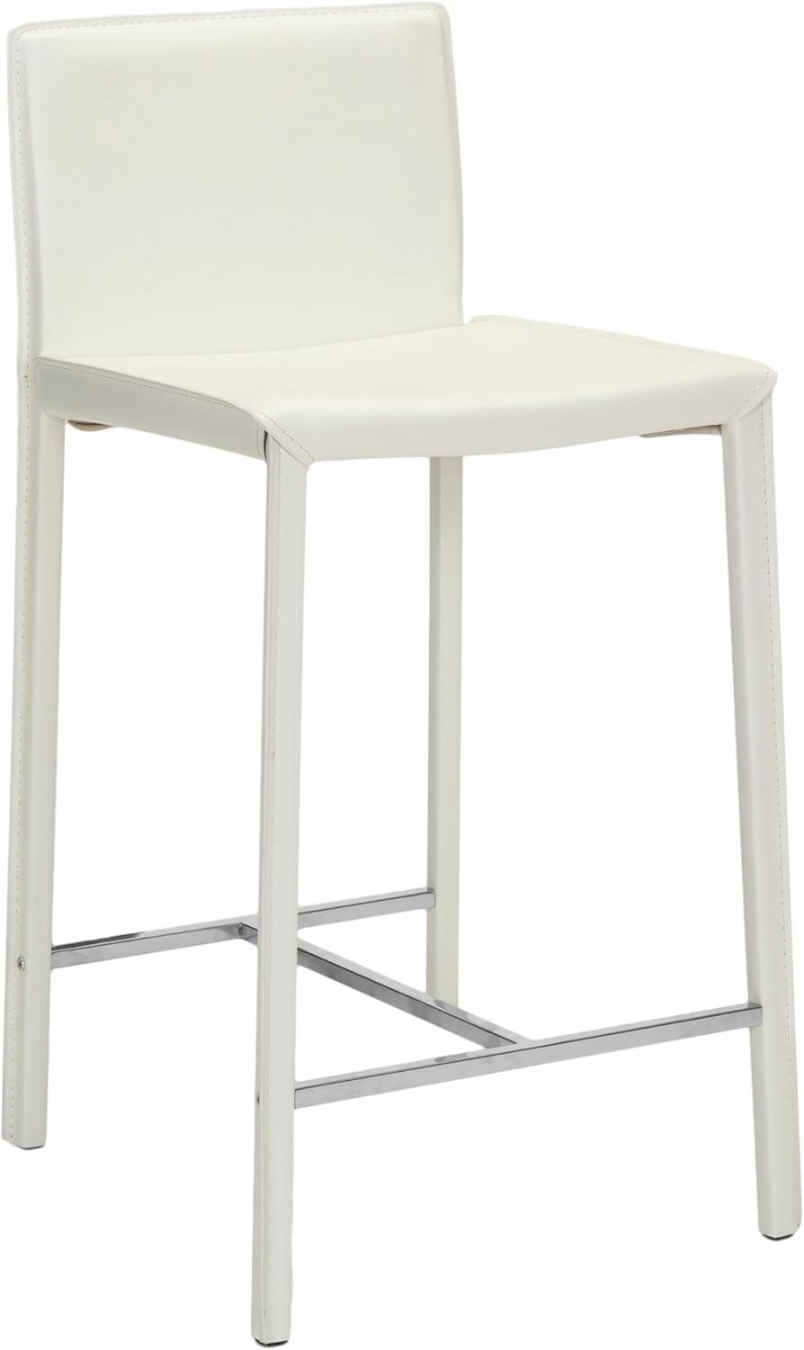 SAFAVIEH Jason Square Mid Back Counter Stool, White (Set of 2)