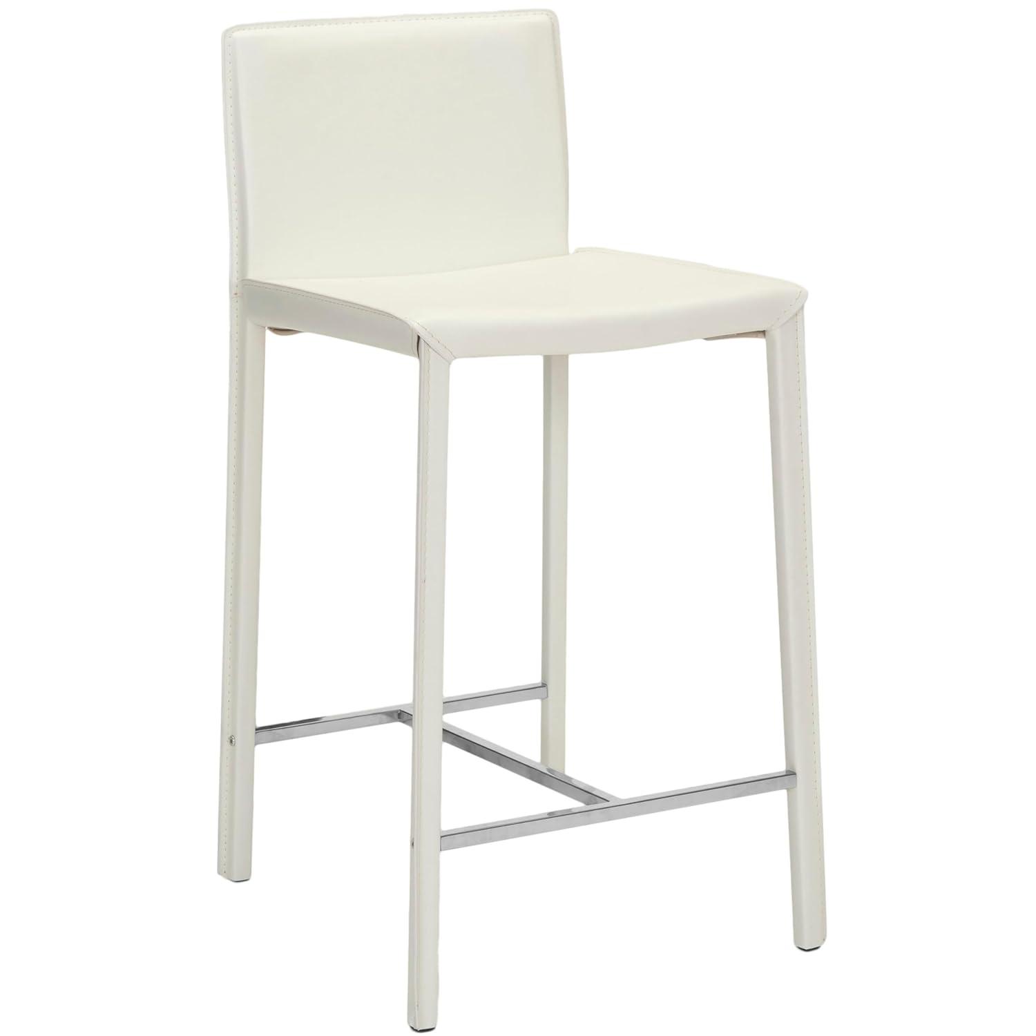 Jason 24" H Counter Stool (Set of 2) - FOX2003 - White - Safavieh Couture