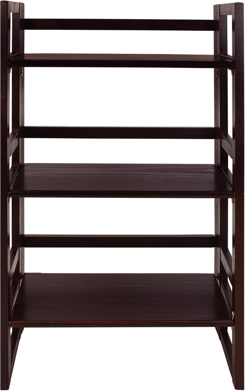 3-Shelf Folding Student Bookcase 20.75" Wide-Espresso