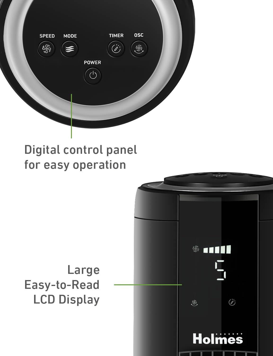 42" SmartConnect Wi-Fi Oscillating Digital Tower Fan, 5 Speeds, Remote Control