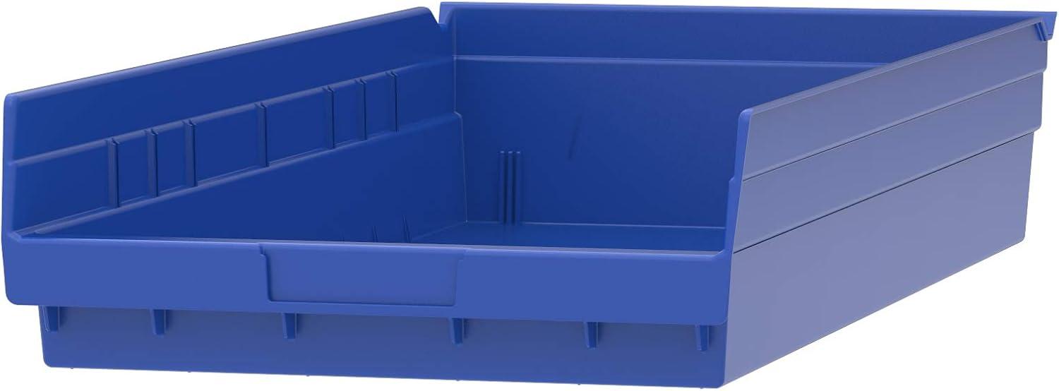 Blue Plastic Nesting Shelf Bin Box, 24-Inch