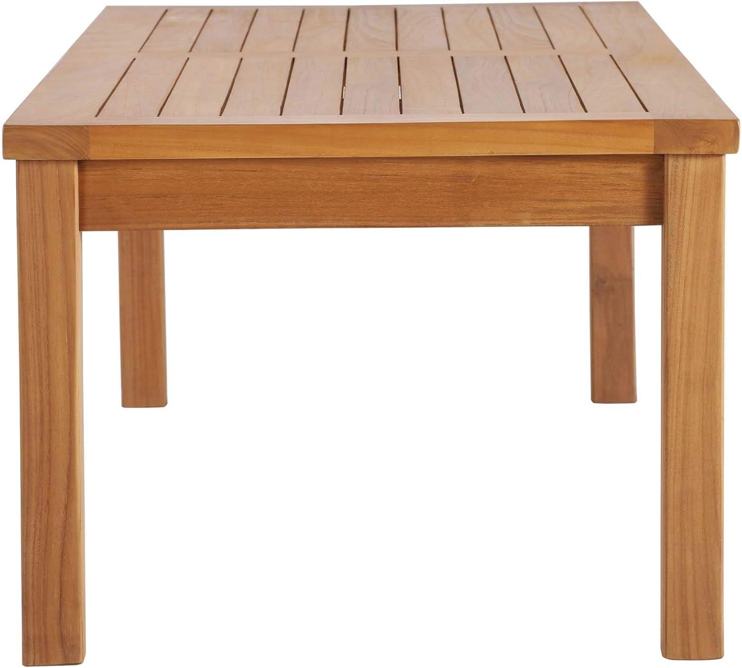 Modway EEI-4122-NAT Upland Patio Teak Wood Coffee Table, Natural