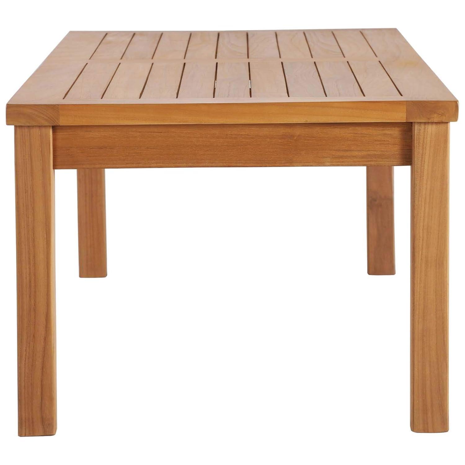 Modway Upland Patio Coffee Table – Teak Wood, 42" Natural Finish