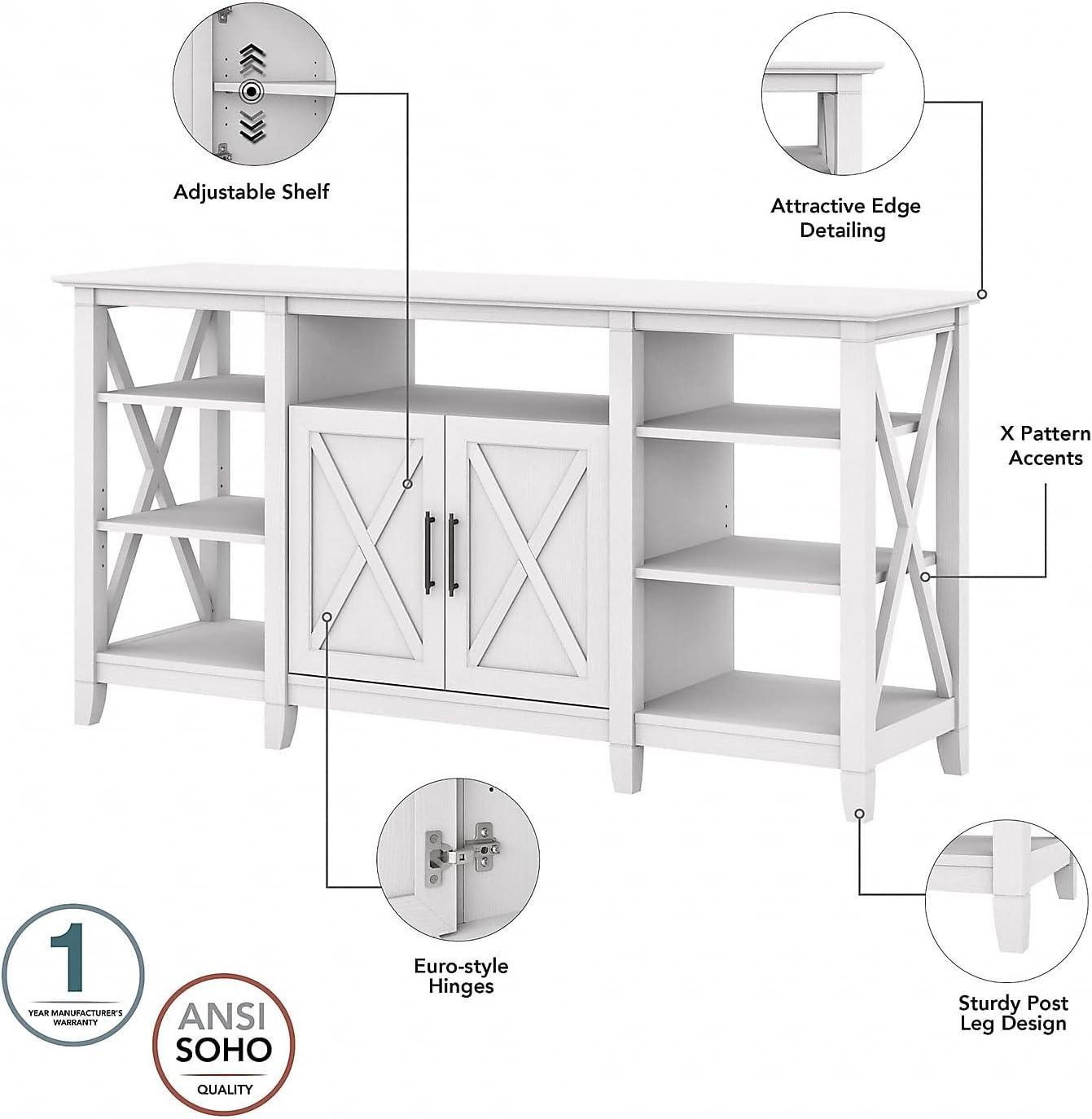 Key West Tall TV Stand for 65 Inch TV in Pure White Oak - Engineered Wood