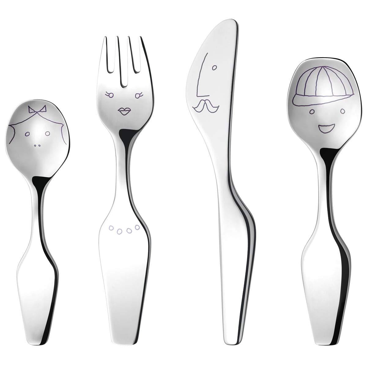 Georg Jensen Pyramid 5 Piece Flatware Set, Service for 1