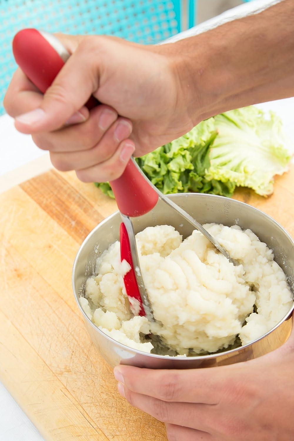 Stainless Steel Potato Masher with Soft-Touch Handle