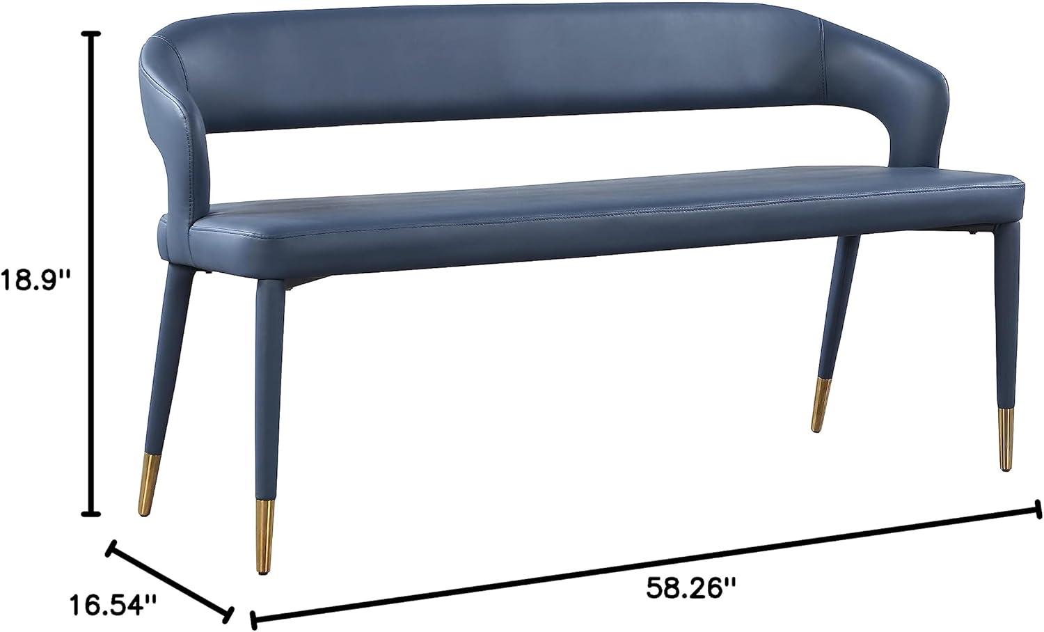 Meridian Furniture Destiny Navy Vegan Leather Bench