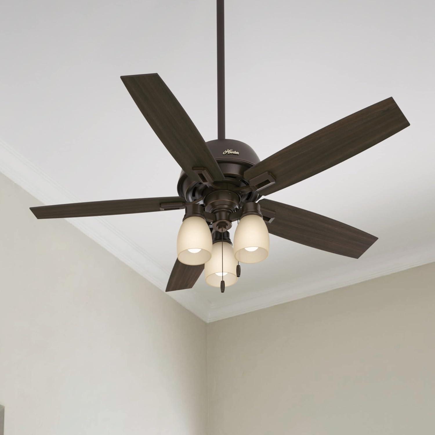 52" Donegan 5 - Blade Standard Ceiling Fan with Pull Chain and Light Kit Included