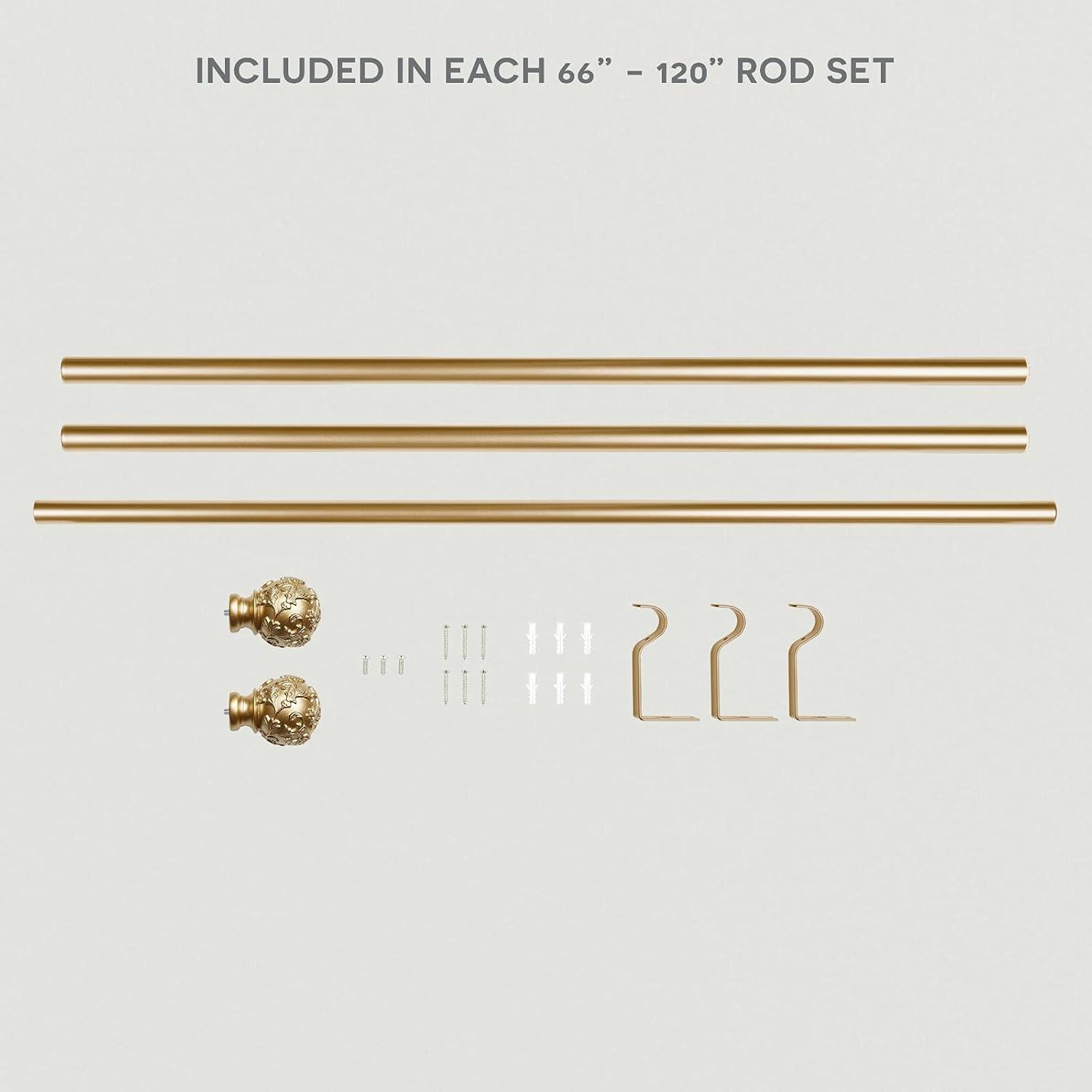 Jewett Exclusive Home Vine 1" Curtain Rod and Coordinating Finial Set, Adjustable