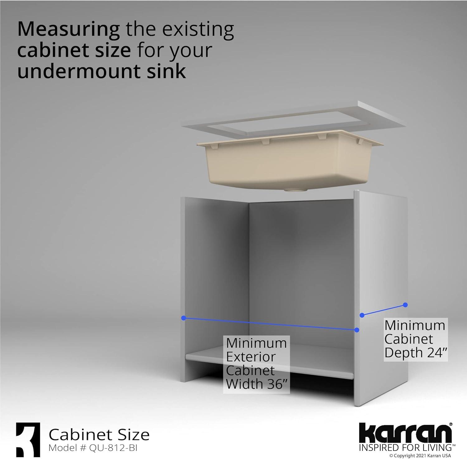 Karran Quartz 32-1/4'' X 19-1/4'' Large Single Bowl Undermount Kitchen Sink