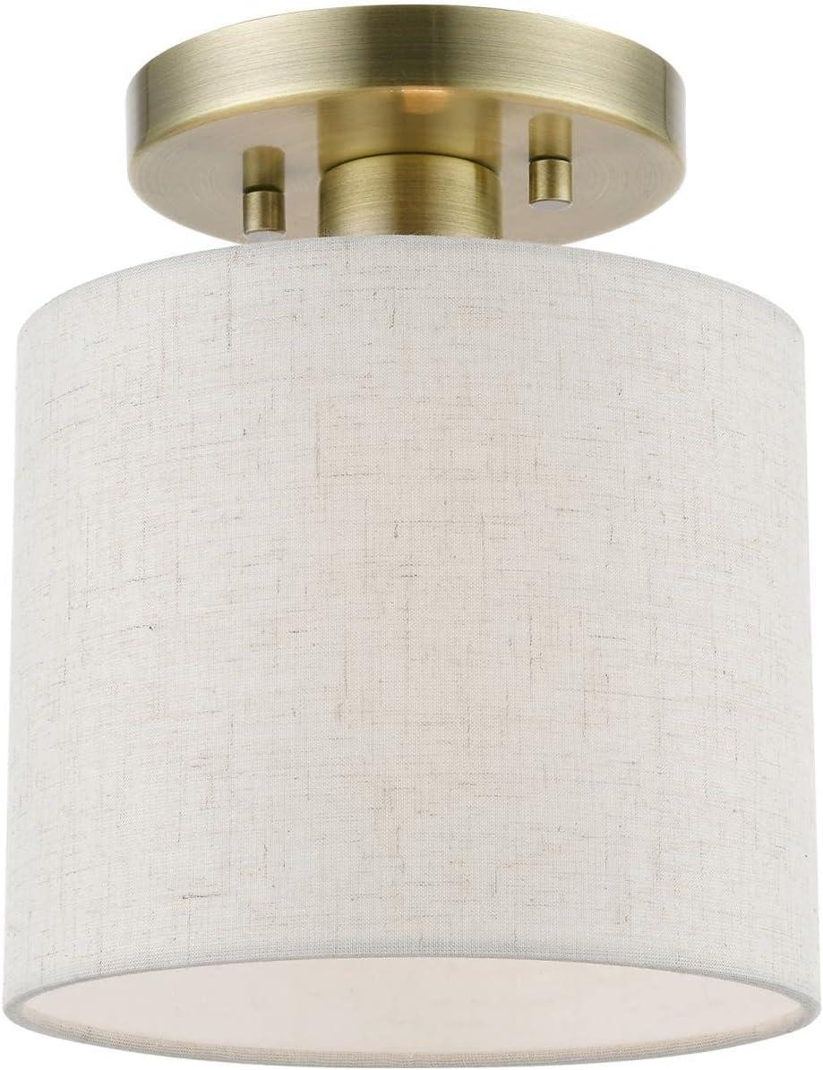 Livex Lighting Blossom 1 - Light Semi-Flush Mount in  Antique Brass