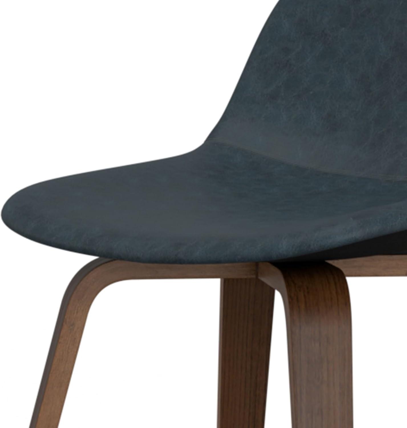 Simpli Home Randolph Upholstered Bentwood Mid-Century Modern Bar & Counter Stool with Chrome Footrest (Set of 2) (Set of 2)