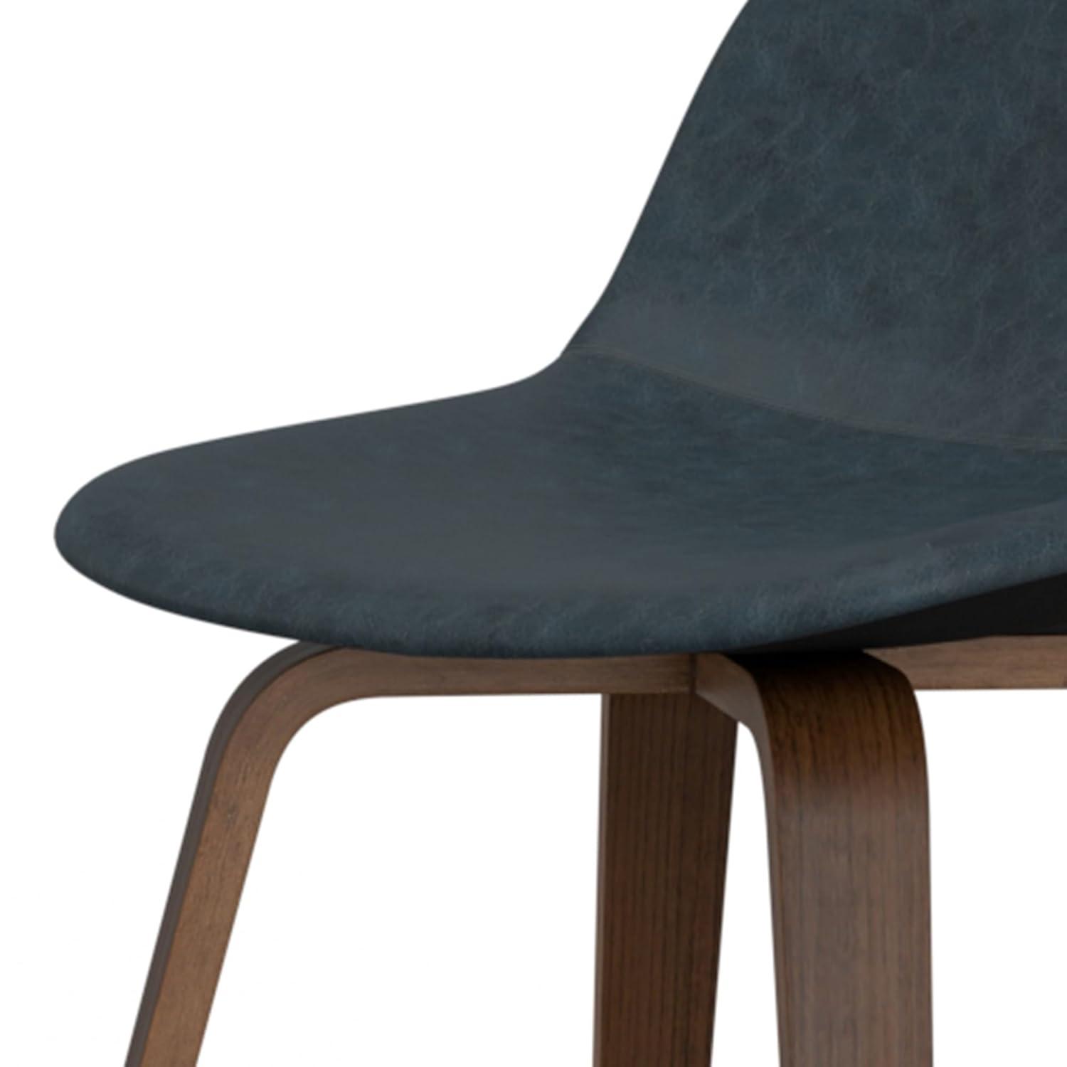 Simpli Home Randolph Upholstered Bentwood Mid-Century Modern Bar & Counter Stool with Chrome Footrest (Set of 2) (Set of 2)